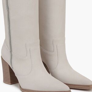 Franco Sarto Cream Heeled Boots